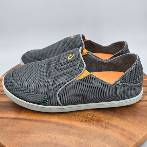 Olukai Nohea Mesh Shoes Men\'s 10 Gray Comfort Slip On Casual Loafer Sneakers
